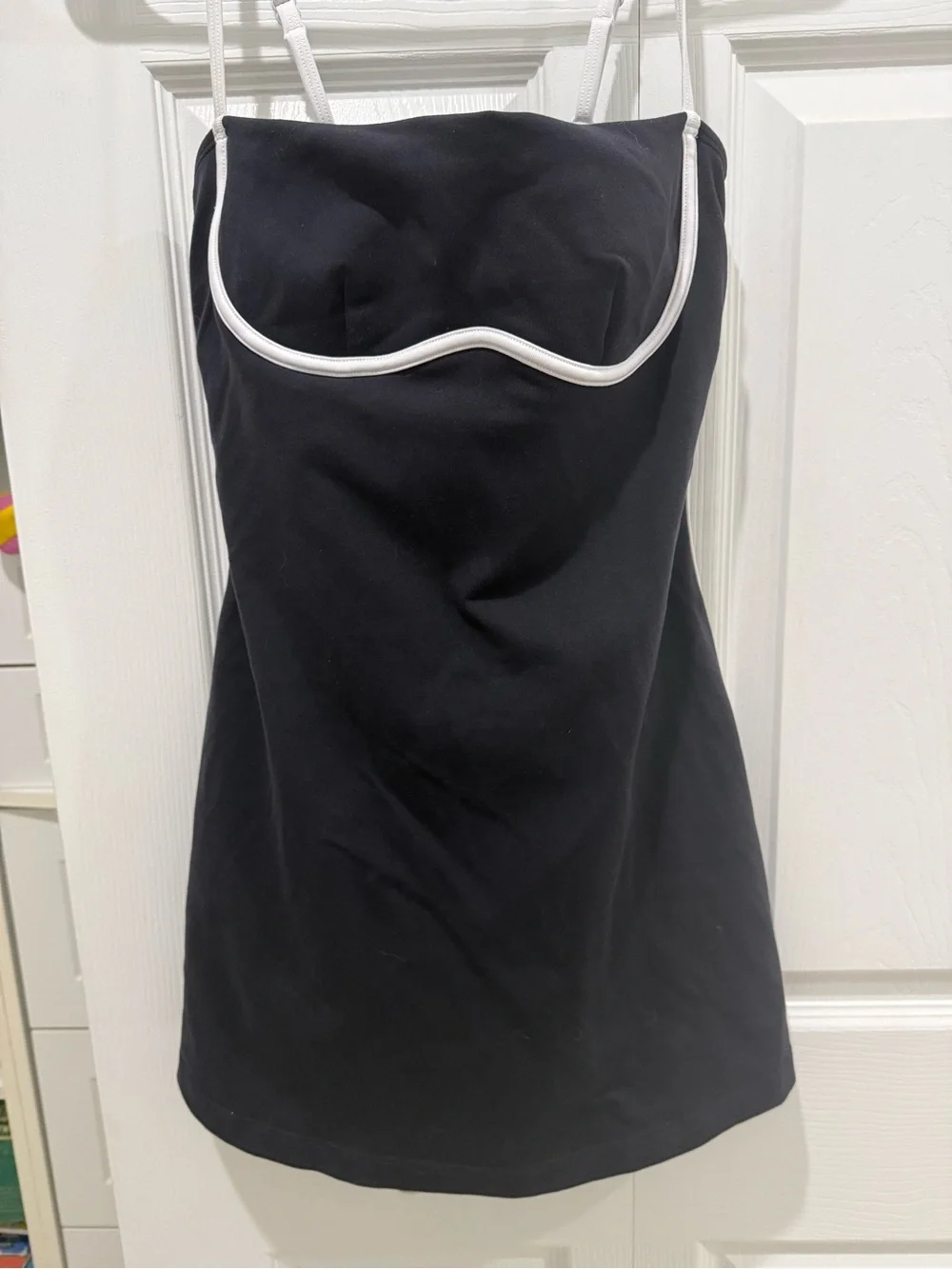 ALO Yoga Black Mini Dress with White Piping